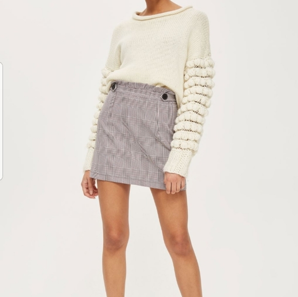 Topshop Checkered Paperbag waist skirt size 6 - Picture 5 of 13